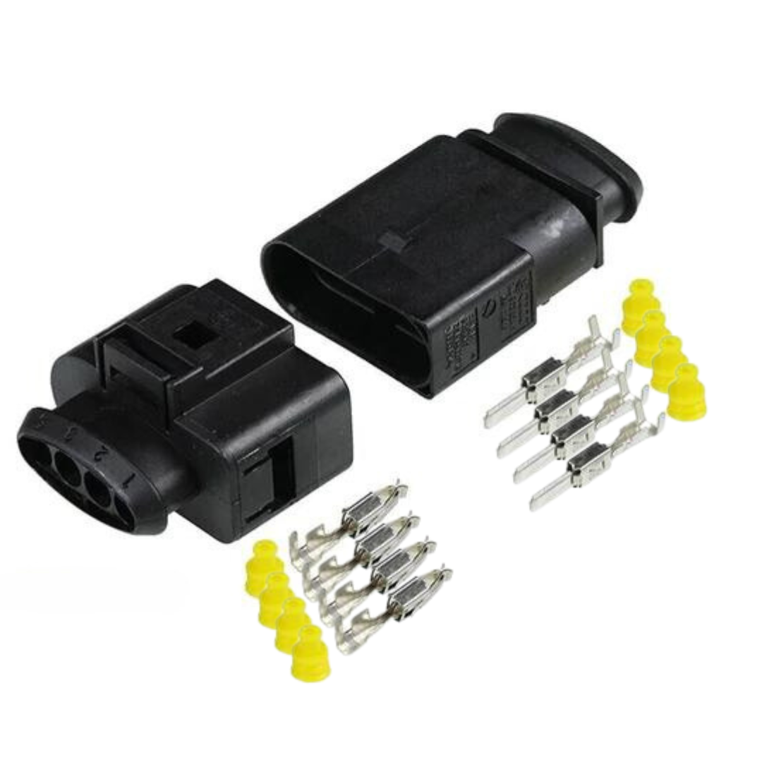 6-Pack VW Audi Ignition Coil Connector Plug Kit - 4-Pin, OE 1J0973724, Waterproof & Dustproof