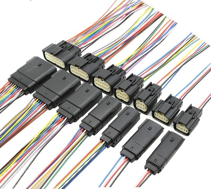 2 Pin to 20 Pin Molex MX150 Motorcycle Automotive Male Female Connector Plug Kit