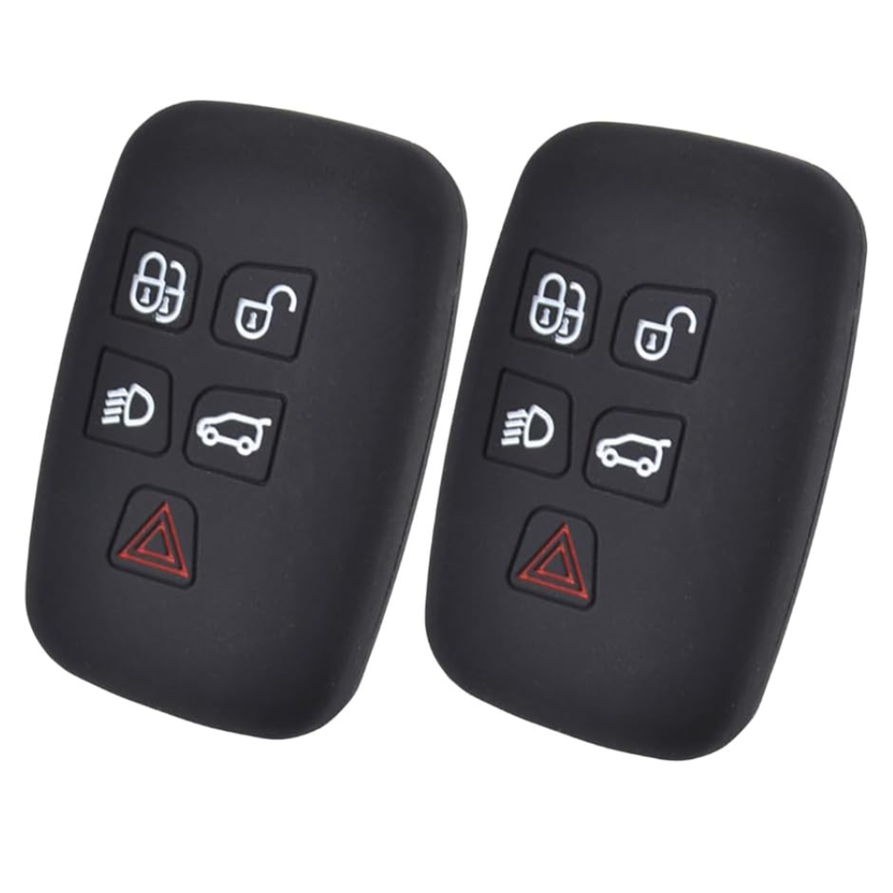2x 5 Button Silicone Car Key Shell Cases for Land Rover, for Range Rover Evoque, for Freelander 2, for Jaguar XE, XF, XJ Remote Control Keys