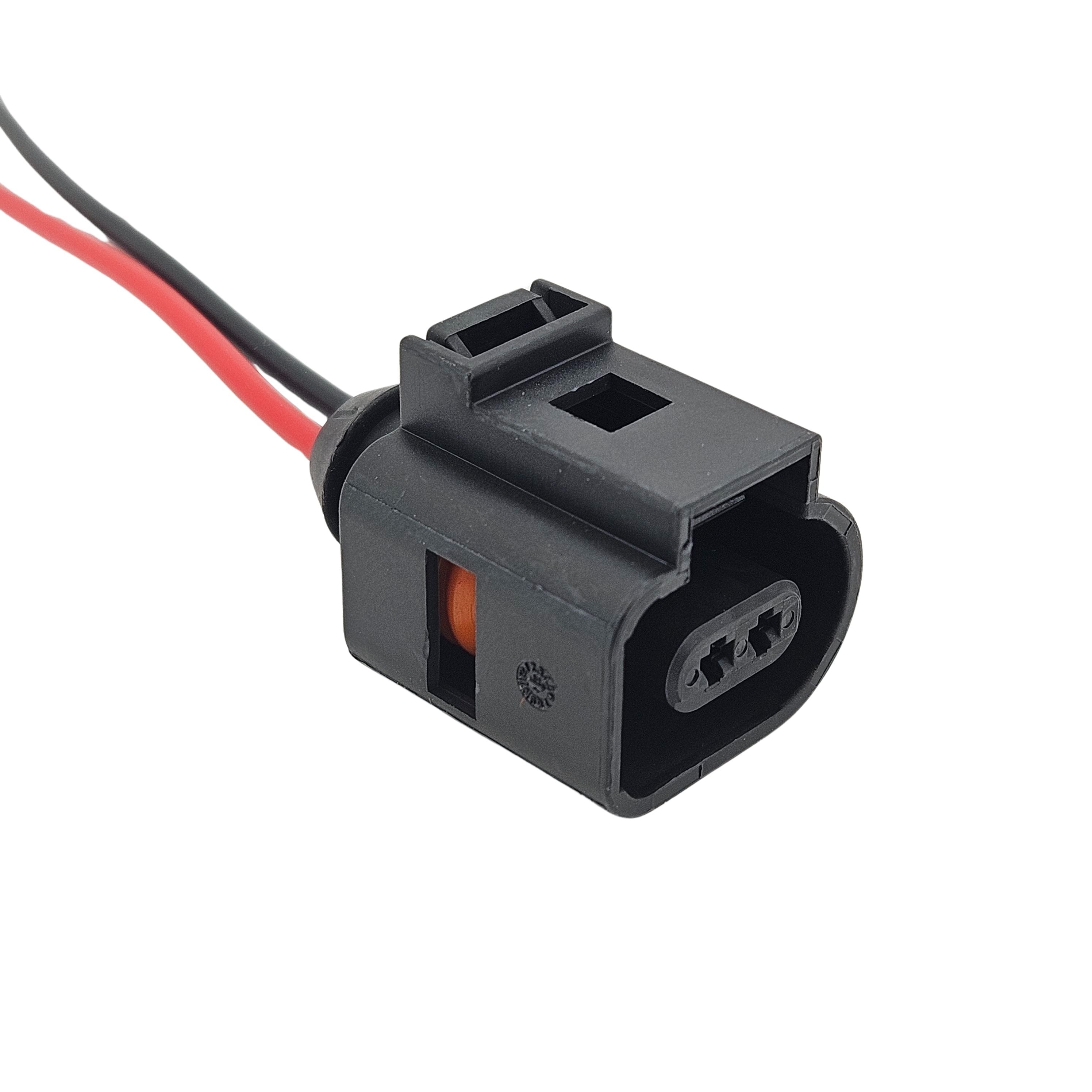 2-Pin D-Shaped Wiring Repair Plug Harness For Audi, VW, Seat, Skoda - OE #1J0973702
