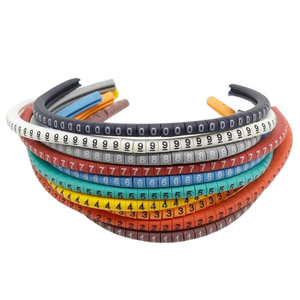 500PCS EC-0 Cable Wire Marker 0 To 9 Number Coloured Marking Tool For 1.5mm2 Size