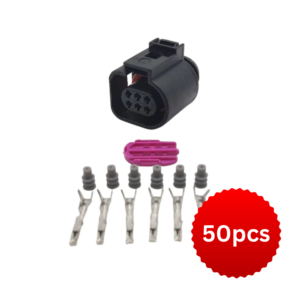 50PCS LOT - 1J0973713 6 Pin Throttle Body Connector Plug Repair For VW Audi Seat Skoda