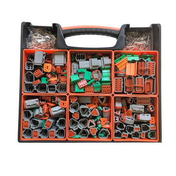 588pcs Automotive Electrical Male & Female Connector Set for Deutsch DT Series with Pins, Inserts & Seals - 2, 3, 4, 6, 8 & 12 Pin/Way Connector Kit