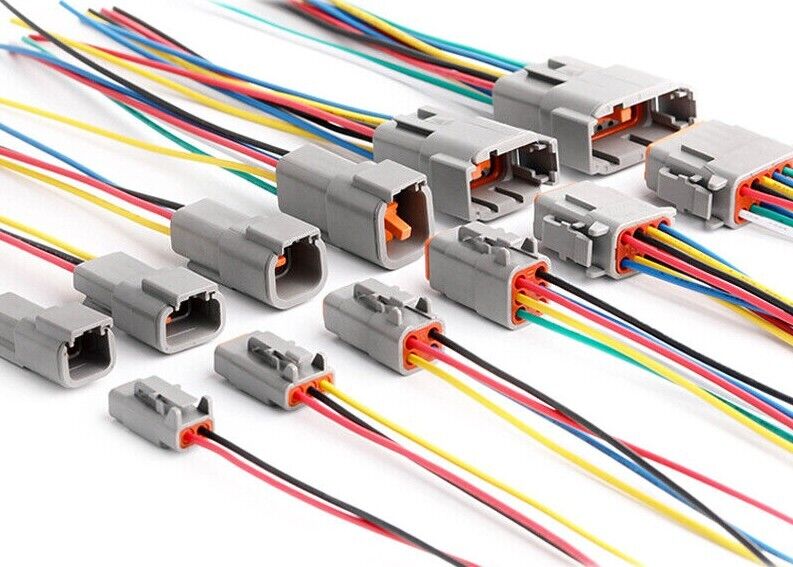 Deutsch DTM 2/3/4/6/8/12 Pin Pre-wired Electrical Wire Connector Set 20-24 AWG