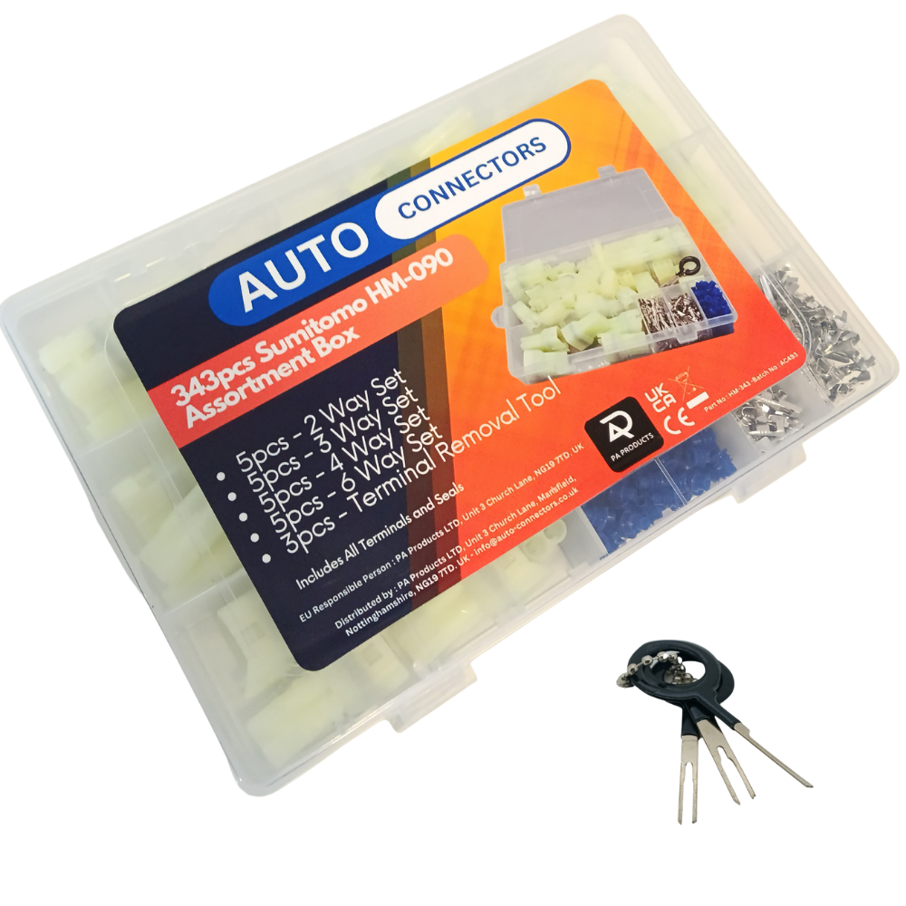 343pcs Sumitomo HM-090 Assortment Box, Connectors, Pins, Seals & De-pinning Tool