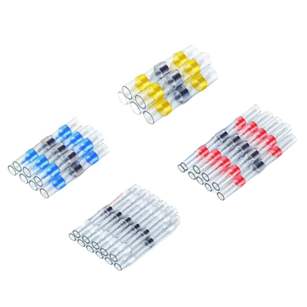 50Pc Automotive Electrical Waterproof Seal Heat Shrink Butt Terminal Solder Sleeve Wire Connectors