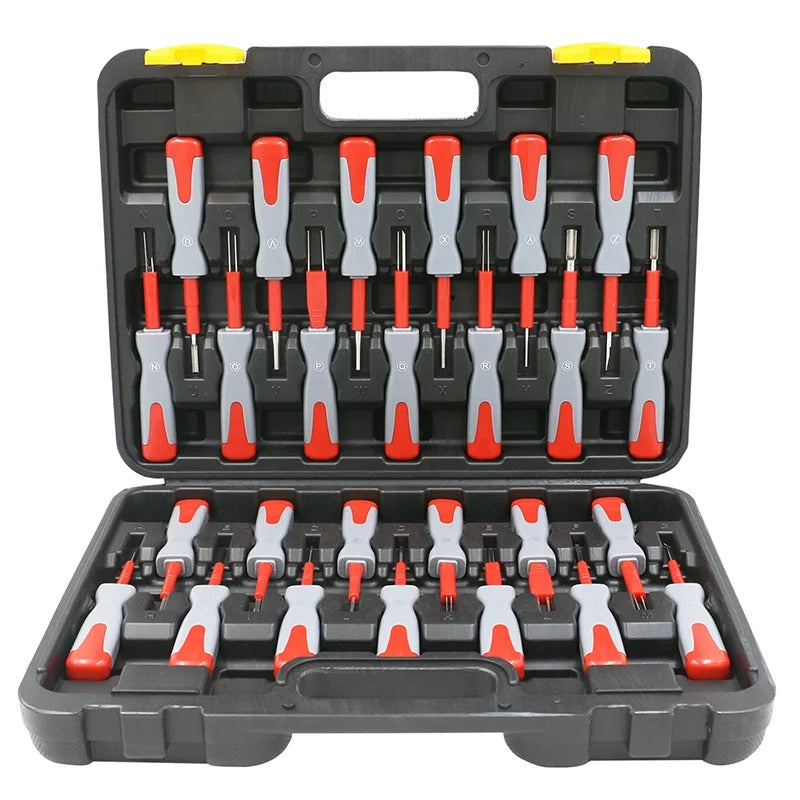 36Pcs Stainless Steel Terminal Removal Extractor Tool Kit Depinning Tool Electrical Connector Pin Removal Car Wire Terminal Tool