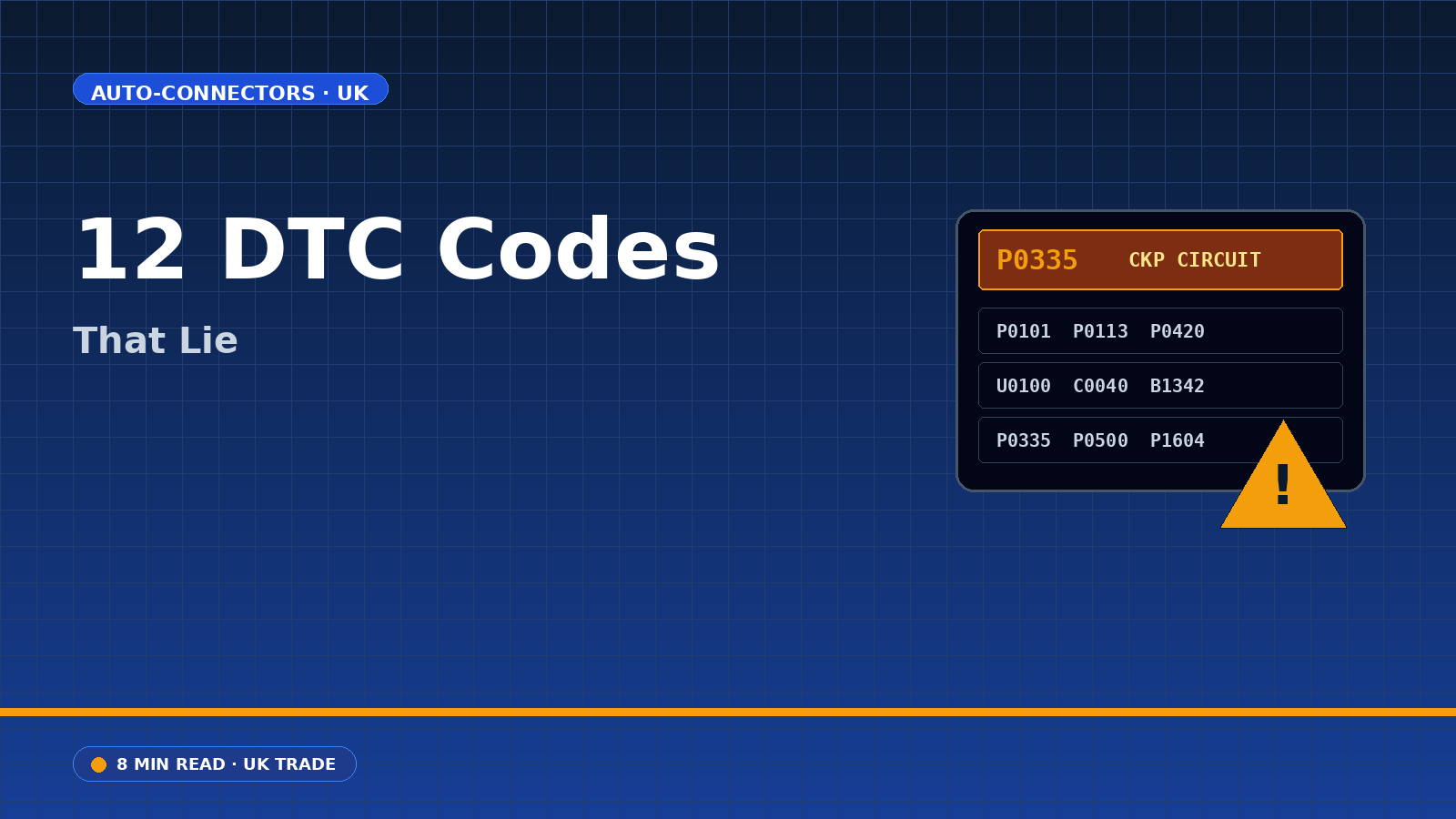 12 DTC Codes That Lie: Common Fault Codes Caused by Connector Problems