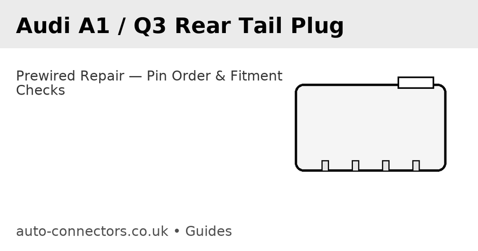Audi A1 / Q3 Rear Tail Light Plug (Pre-Wired): Pin Order, Fitment Checks & Installation