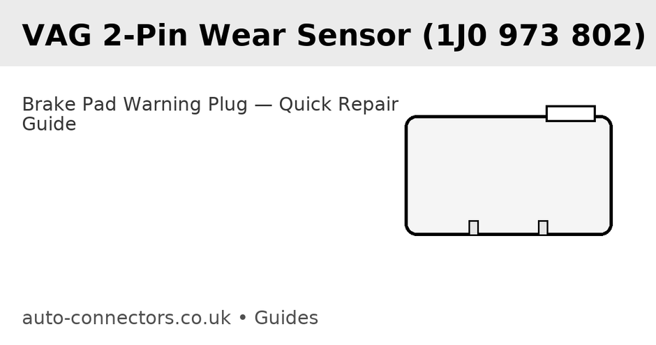 VAG 2-Pin Brake Pad Wear Sensor Plug (1J0 973 802, Male): Quick, Clean Repair That Lasts