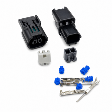 2 Pin Socket Connector For Honda 91706-PLC-0030-H1 - Unwired Kit With Terminals Seals - OE 6188-0589 6189-0890 91706-PLC-0030-H1