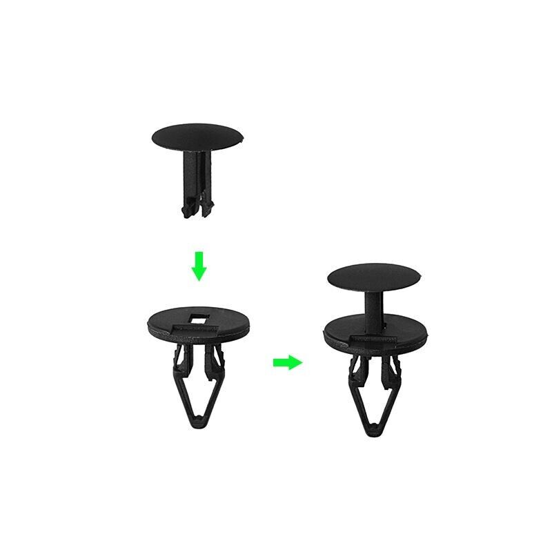 10x Expanding Rivets / Bumper Clips For Opel - Black Plastic Fasteners (LST CL-00484)