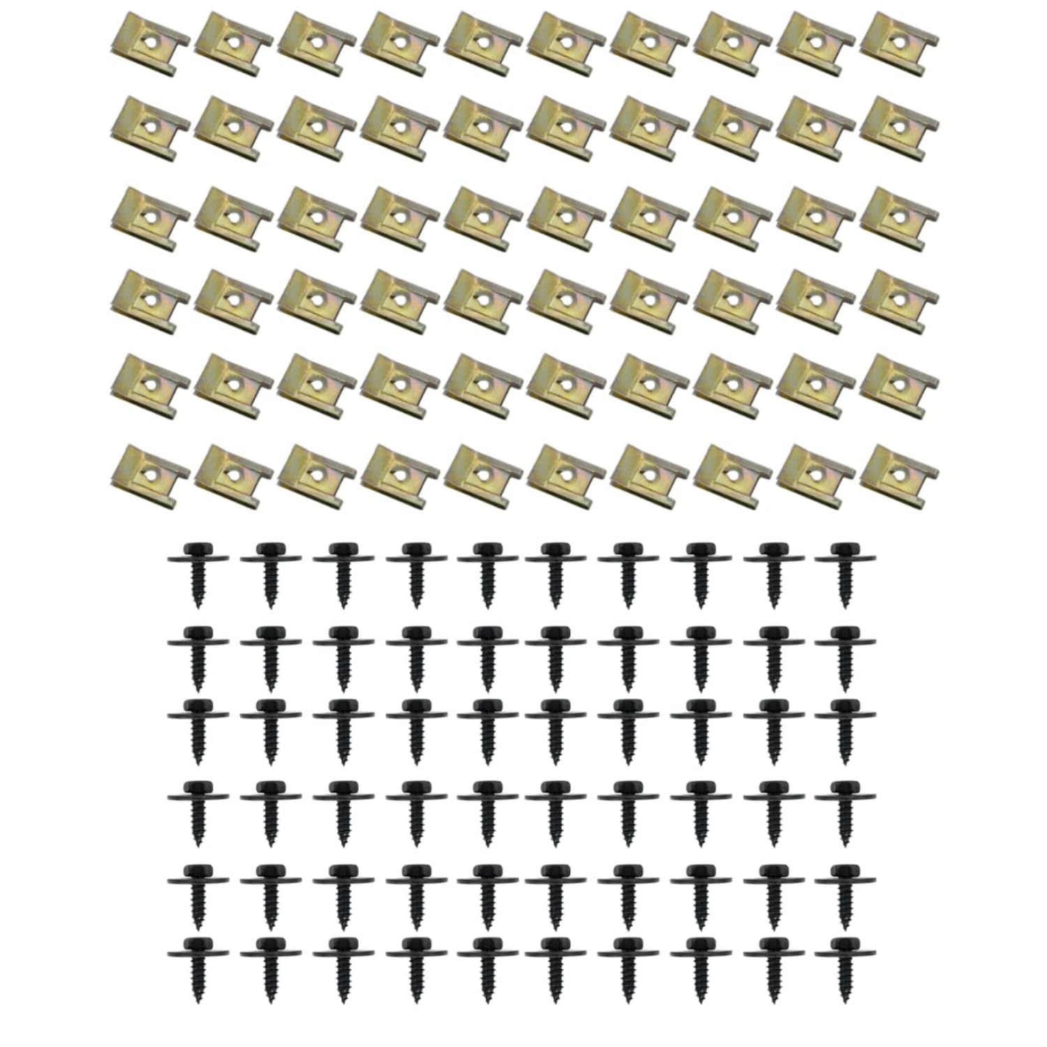 120pcs Self Tapping Hex Screws & U Nut Fastener Clips | For Car Body, Bumper, Panel, Guard Plate etc. for BMW & for MINI