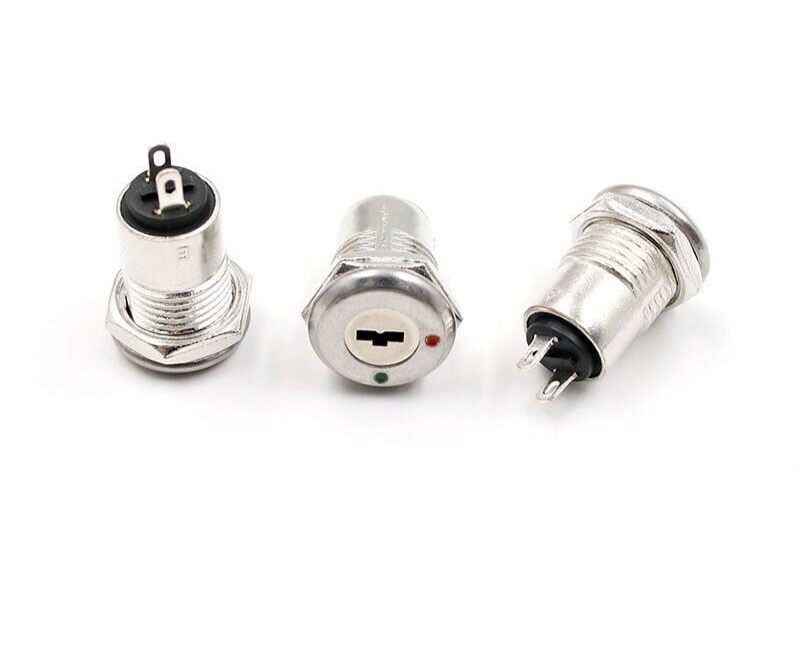 12mm 2 Positions NO NC Electric Key lock Push Button Switch S1203