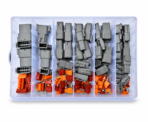 16pcs Deutsch DTM Automotive Connector Assortment Kit Waterproof 2, 3, 4, 6, 8 & 12 PIN