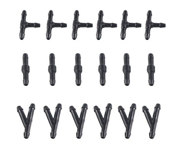 18 Universal Windscreen Washer Pump Plastic Joiner Pipe Connector Adapter Barbed