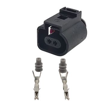 1J0973702 - VW AUDI VAG 2 Pin Female Connector Brake Pad Wear Sensor Plug Repair