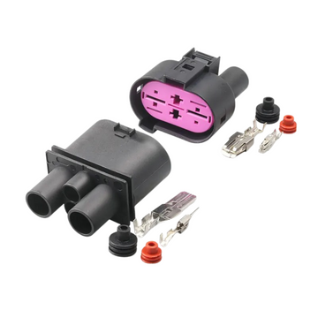 4 Pin Wiring Sensor Connector Socket Set for VW Passat Tiguan Golf Skoda Octavia Audi Radiator Fan 1J0906444 1J0906234 1J09064