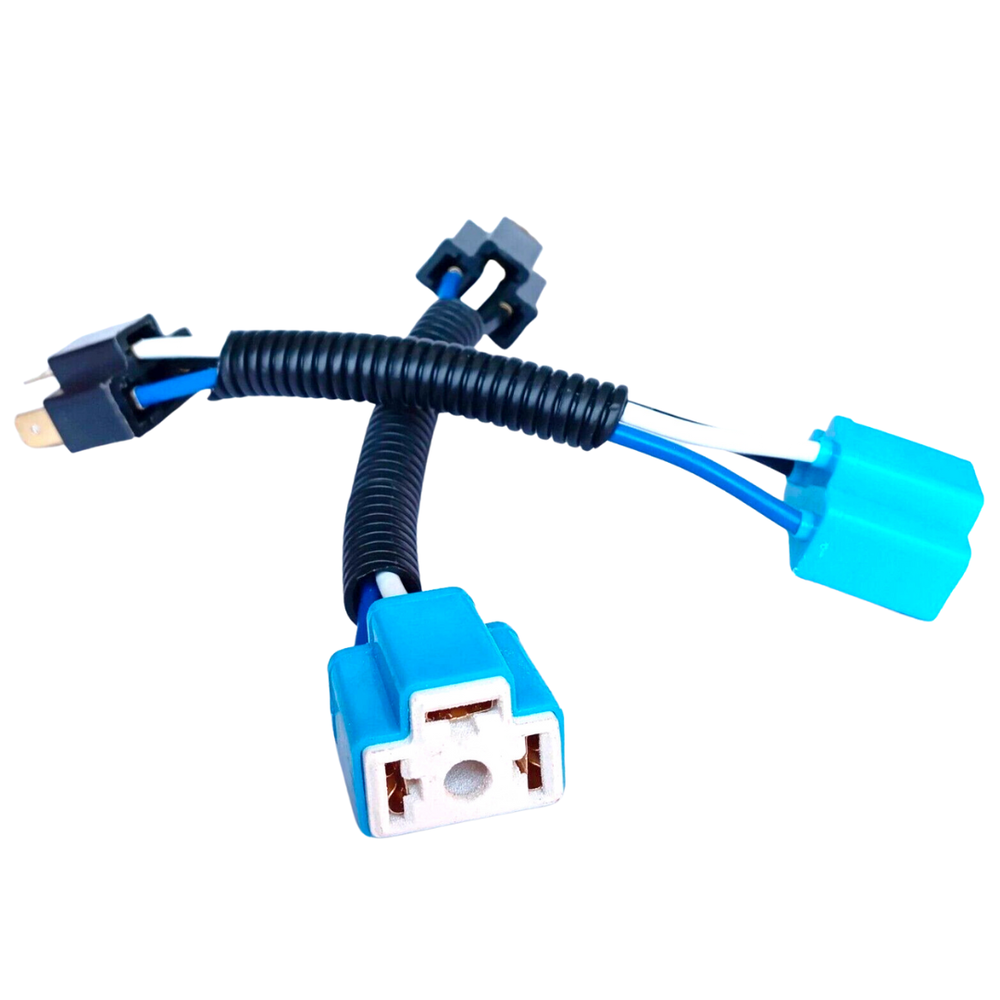 2 Pcs H4 Male to Female Ceramic Headlight Extended Connector Adaptor Socket