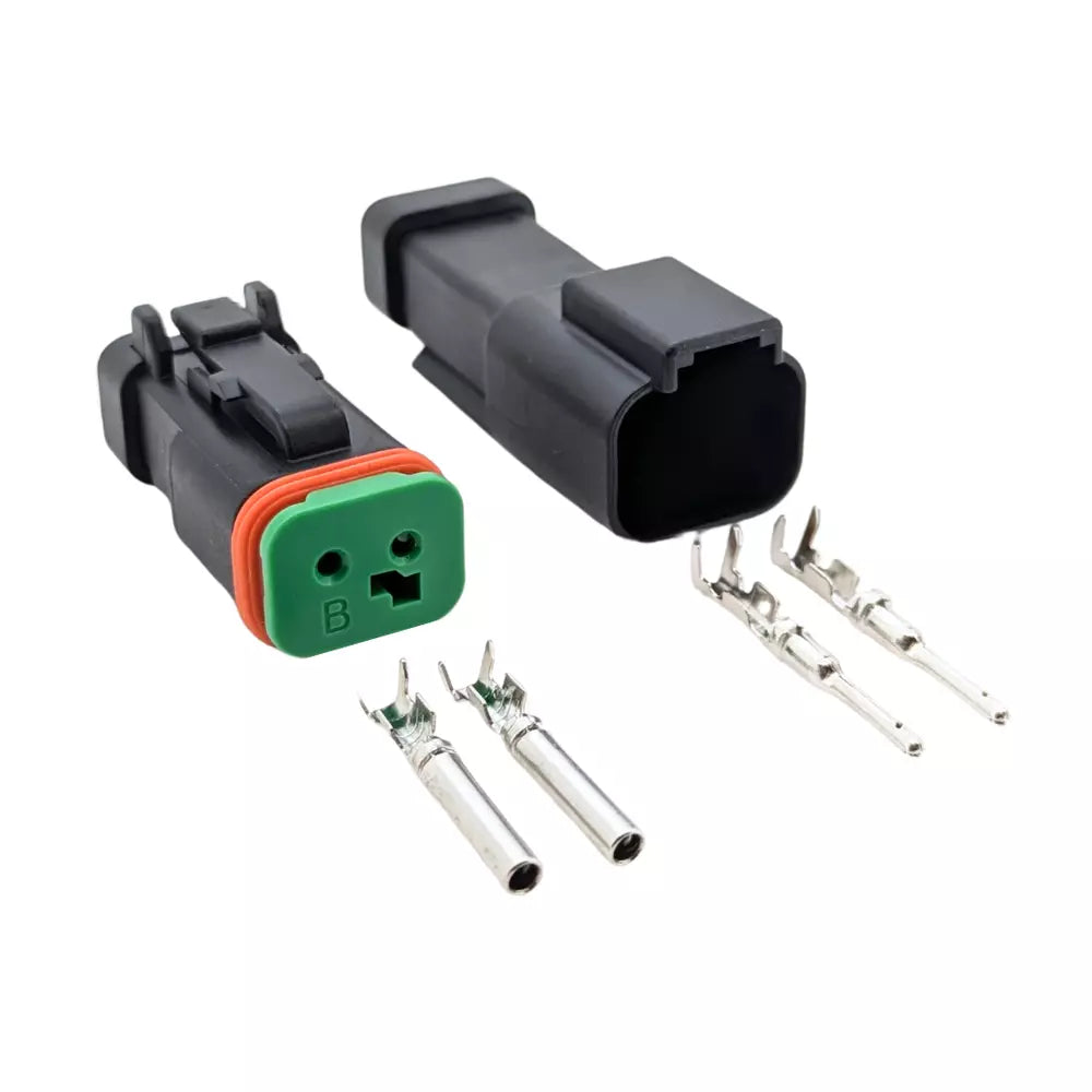 2 Pin Black Male & Female Deutsch DT Series Multi Plug Kit Waterproof