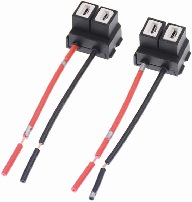 2pcs Ceramic H7 2 Pin Headlight Replacement Repair Bulb Holder Connector Plug Wire Socket Pre-wired