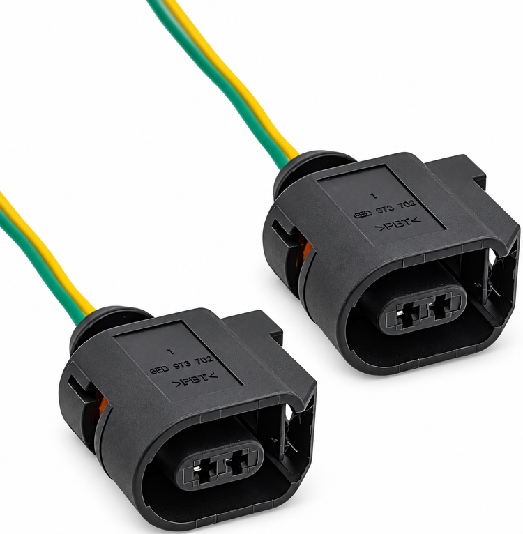 2x Female 2 Pin Pre-wired Connectors for VW Audi Seat Skoda ABS Sensor 6E0973702