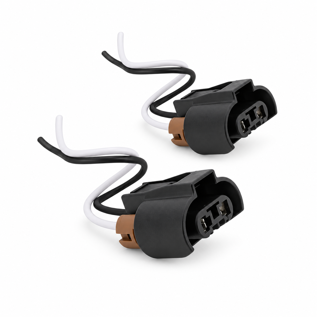 Pair of 9005 HB3 Car Lamp Holder 2 Pin Prewired Connectors - Socket Wiring Harness