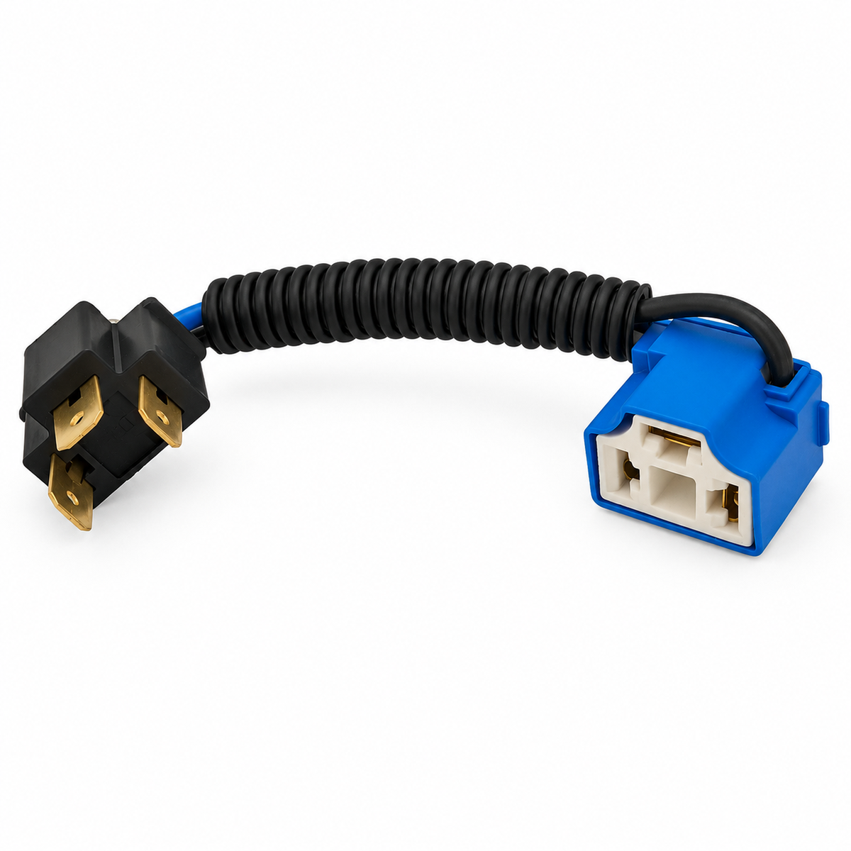 3 Pin 2 Pcs Angled H4 Male to Female Ceramic Headlight Extended Connector Adaptor – 2x/X19/H4angled – image 1