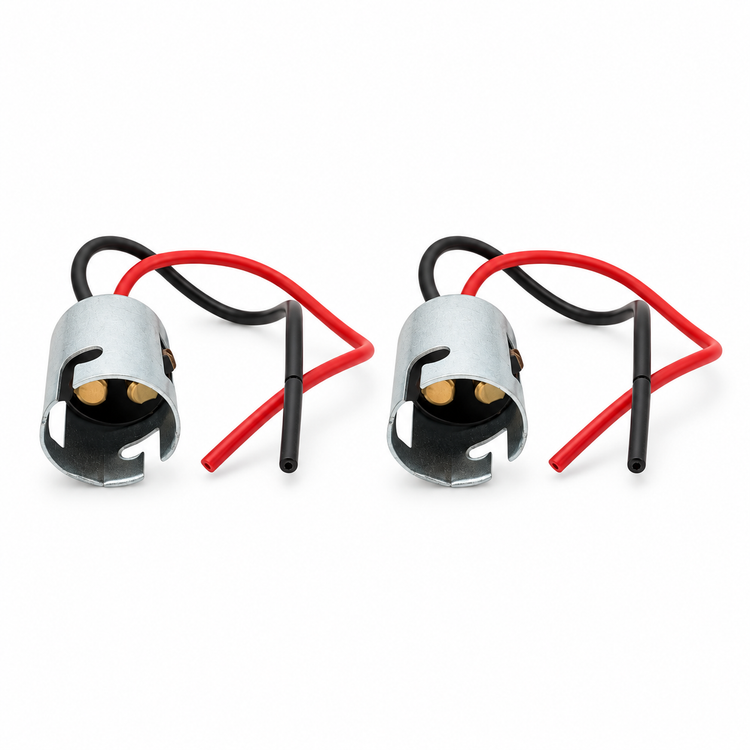 2 Pin Pair of BA15d 1142 Bulb Holder Socket Connectors for Camper Car Boat Marine - Dual Contact Base