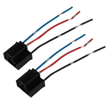 2 x H4 Headlight Bulb Holder Connector Wire Fit Most Cars 3 Pin Fit Most Cars