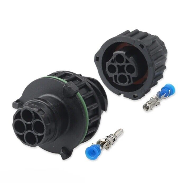 4 Pin Automotive Male & Female Circular Connector Plug Kit for AMP DIN 72585