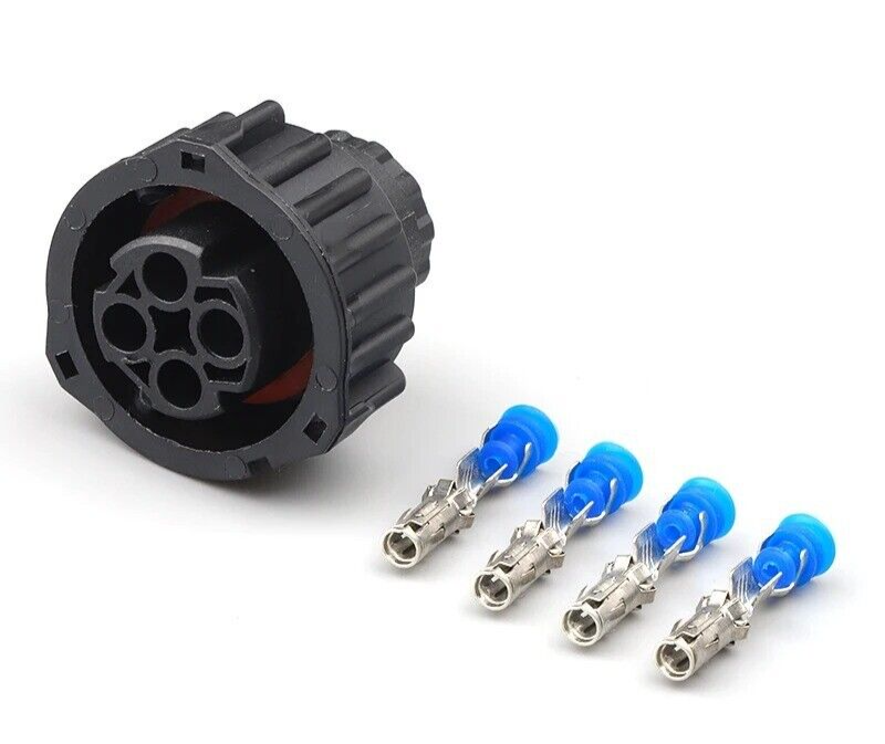 4 Pin Automotive Male & Female Circular Connector Plug Kit for AMP DIN
