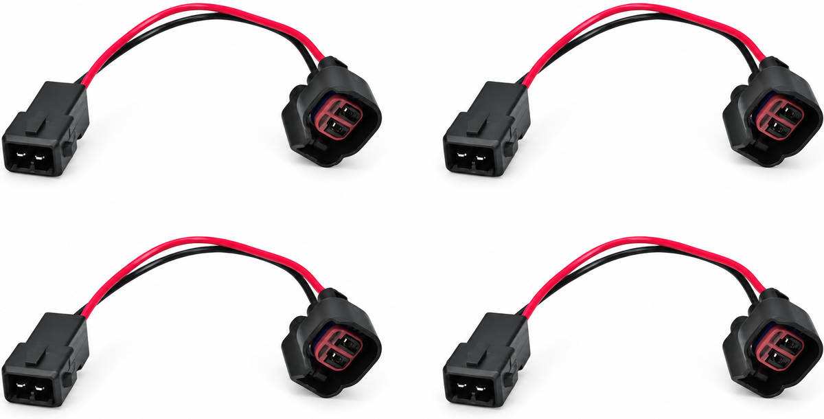 2 Pin 4pcs EV1 to EV6 For USCAR Petrol Fuel Injector Converter Adaptor Harness Wire Loom Plug And Play Adaptors