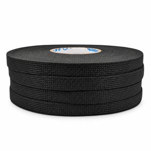 4 Pack of Heat-Resistant Black Fabric Cloth Wiring Harness Loom Tape - Cable Tidy Flame Retardant Connector Loom Tape for Car/Vehicle Auto Cables Wiring