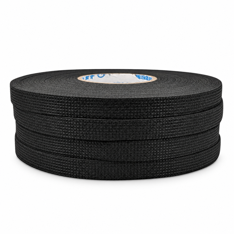 4 Pack of Heat-Resistant Black Fabric Cloth Wiring Harness Loom Tape - Cable Tidy Flame Retardant Connector Loom Tape for Car/Vehicle Auto Cables Wiring
