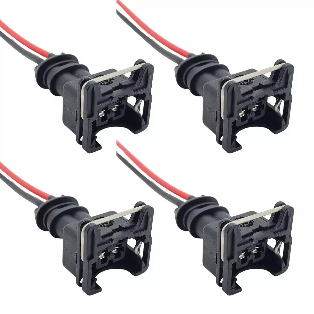 4 x Fuel Injector BOSCH Connector Plug EV1 OBD1 Pigtail Wiring Clips