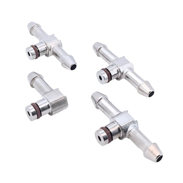 4x CONNECTEUR DE TUYAU DE RETOUR D'INJECTEUR MÉTALLIQUE DENSO - 3x EN T ET 1x EN L