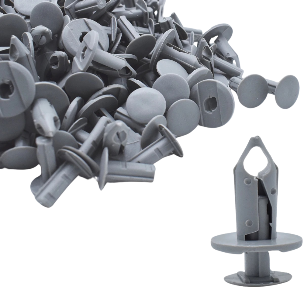 50-Piece Grey Trim Panel Fixing Clips for Transporter T4 T5 - Light Gr