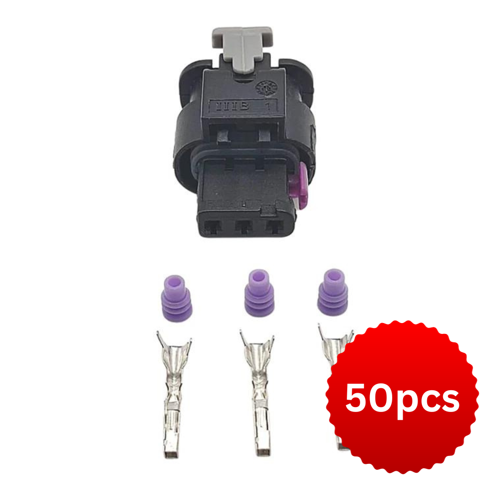 50PCS LOT - 4F0973703 3 PIN PDC Parking Sensor Connector Plug Repair VW Audi Seat Skoda VAG