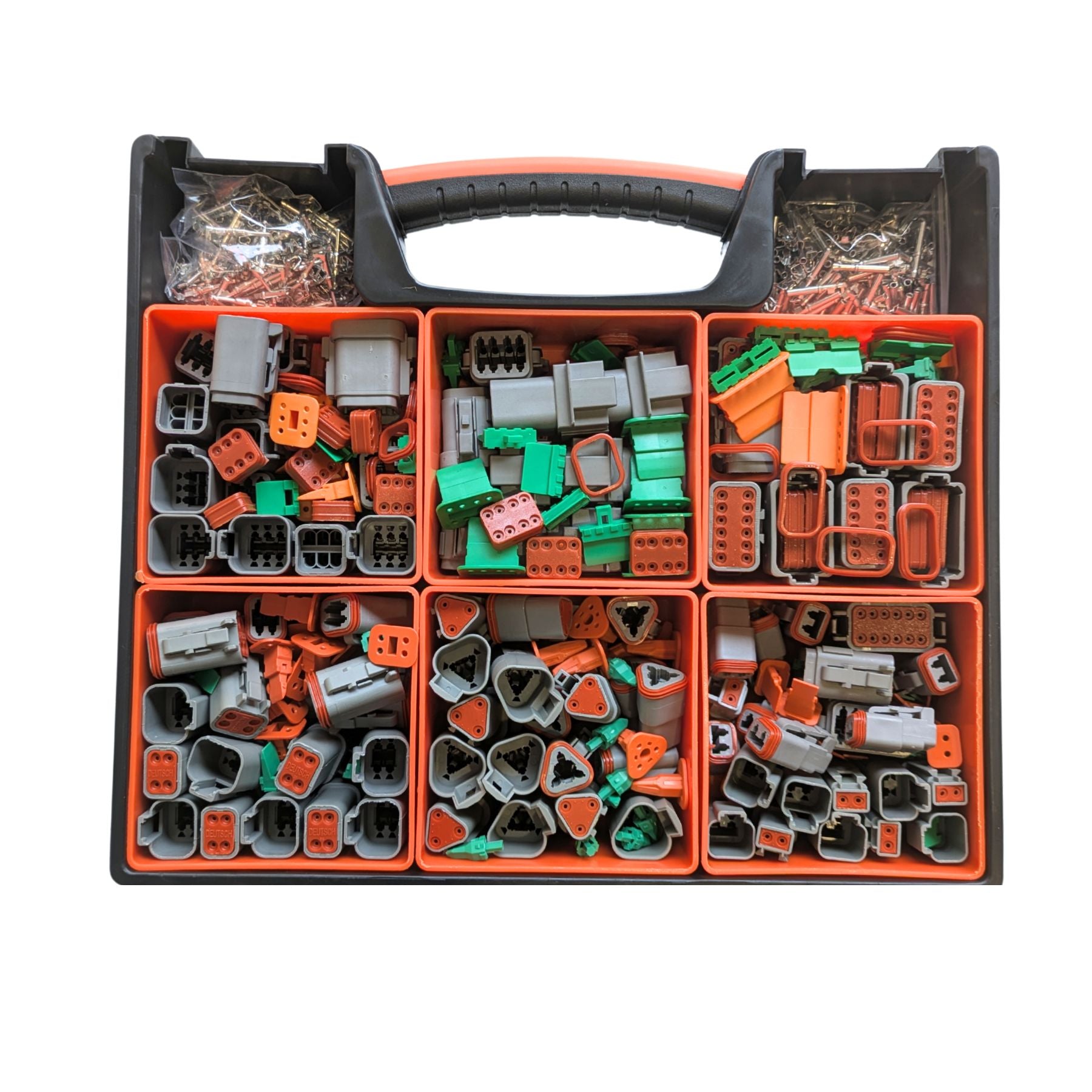 588pcs Automotive Electrical Male & Female Connector Set for Deutsch DT Series with Pins, Inserts & Seals - 2, 3, 4, 6, 8 & 12 Pin/Way Connector Kit