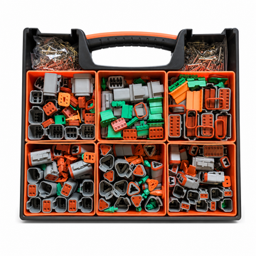 588pcs Automotive Electrical Male & Female Connector Set for Deutsch DT Series with Pins, Inserts & Seals - 2, 3, 4, 6, 8 & 12 Pin/Way Connector Kit