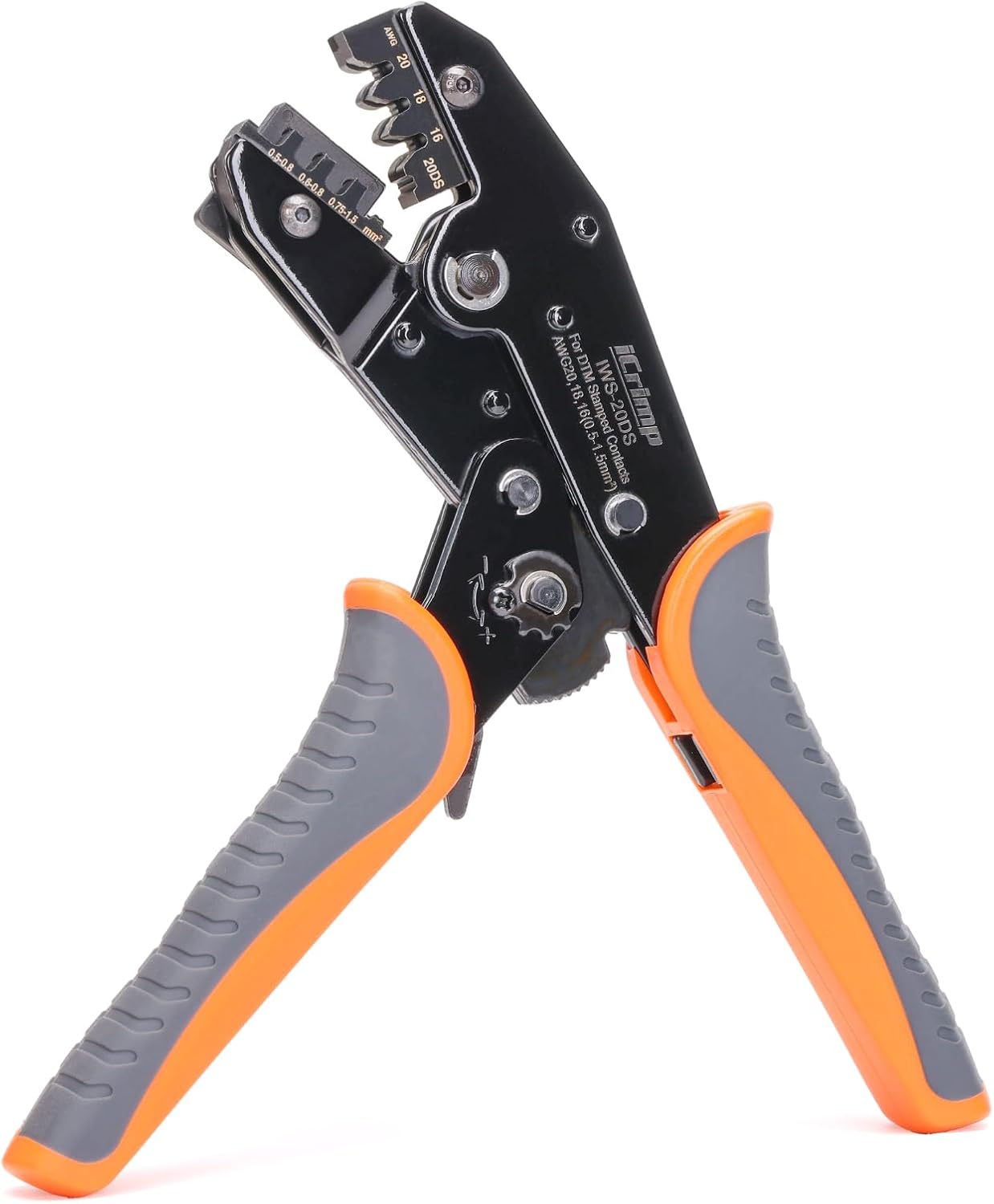 iCrimp Open Barrel Crimper Crimping Tool with Positioner Size 0.5-1.5mm² for Deutsch DT Series Connector 20 18 16 AWG