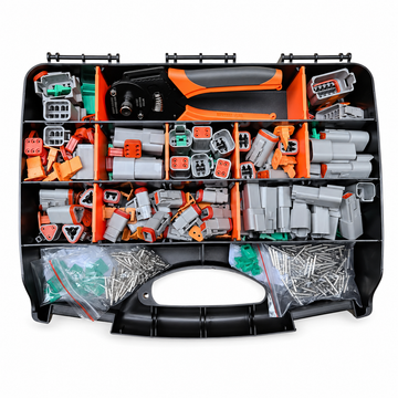 69pcs Automotive Electrical Connector Set for Deutsch DT Series & Crimp Tool - 34 Male & Female Sets with Pins, Inserts & Seals - 2, 3, 4, 6, 8 & 12 Pin/Way Connector Kits