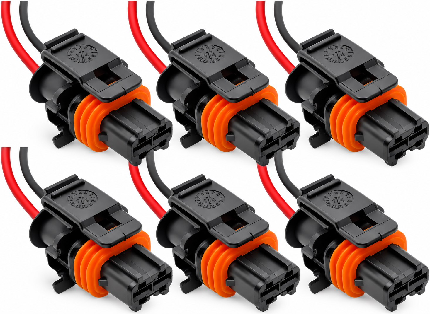 6pcs Pre-Wired 2 Pin Diesel Injector Connectors fits Bosch Injectors 1928404072