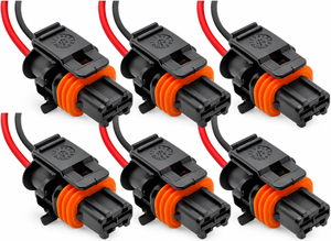 6pcs Pre-Wired 2 Pin Diesel Injector Connectors fits Bosch Injectors 1928404072