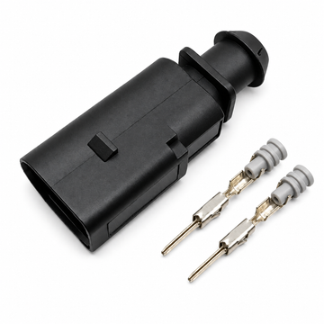 1J0973802 VW Audi VAG 2 Pin Male Brake Pad Wear Sensor Connector Plug Repair Kit Male 1.5mm Housing