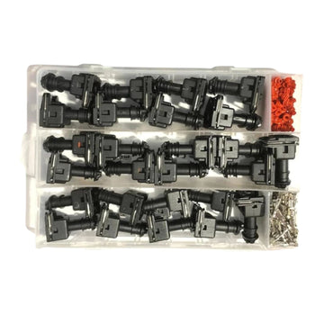 77pcs AMP Waterproof Fuel Injector Wiring Plug Female Connector Set with Pins & Seals | EV1 Junior Power Timer JPT Plug Kit - 2 3 4 Pin
