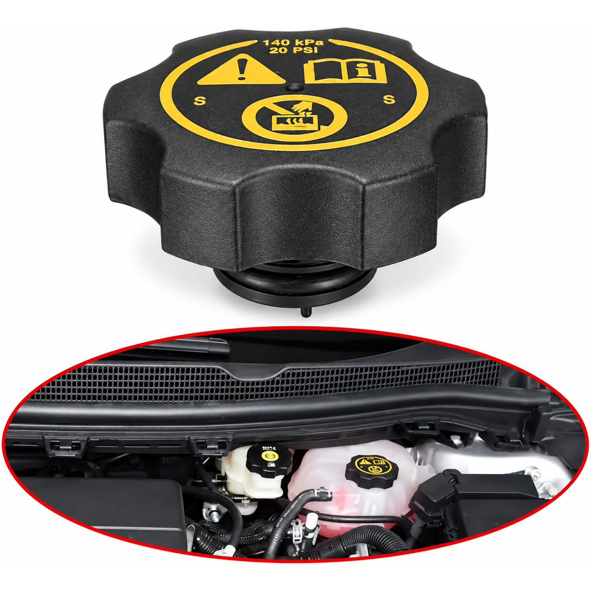 Radiator Expansion Tank Cap for Opel Vauxhall Adam Cascada Mokka Zafira 1305248 – A048/F1B/Cap – image 2