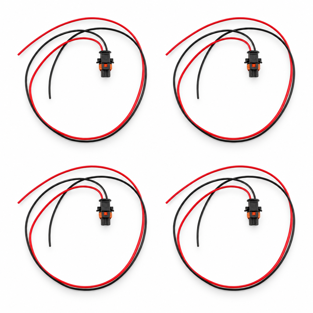 4pcs 2 Pin Pre-Wired Bosch Diesel Injector Connector Injector Plug 1928404072