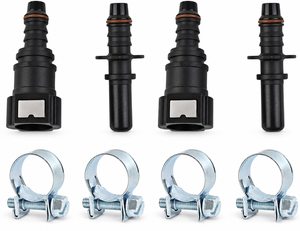 2 SET 8mm 10mm Car Motorcycle Black Fuel Line Hose Quick Release Connector UK 40C-115C